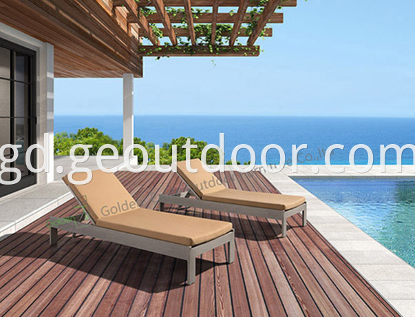 PE wicker beach chair lounge